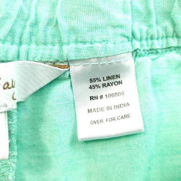 Coral Bay‎ Linen Rayon Green Medium Shorts High Rise 30/8 - Picture 6 of 6